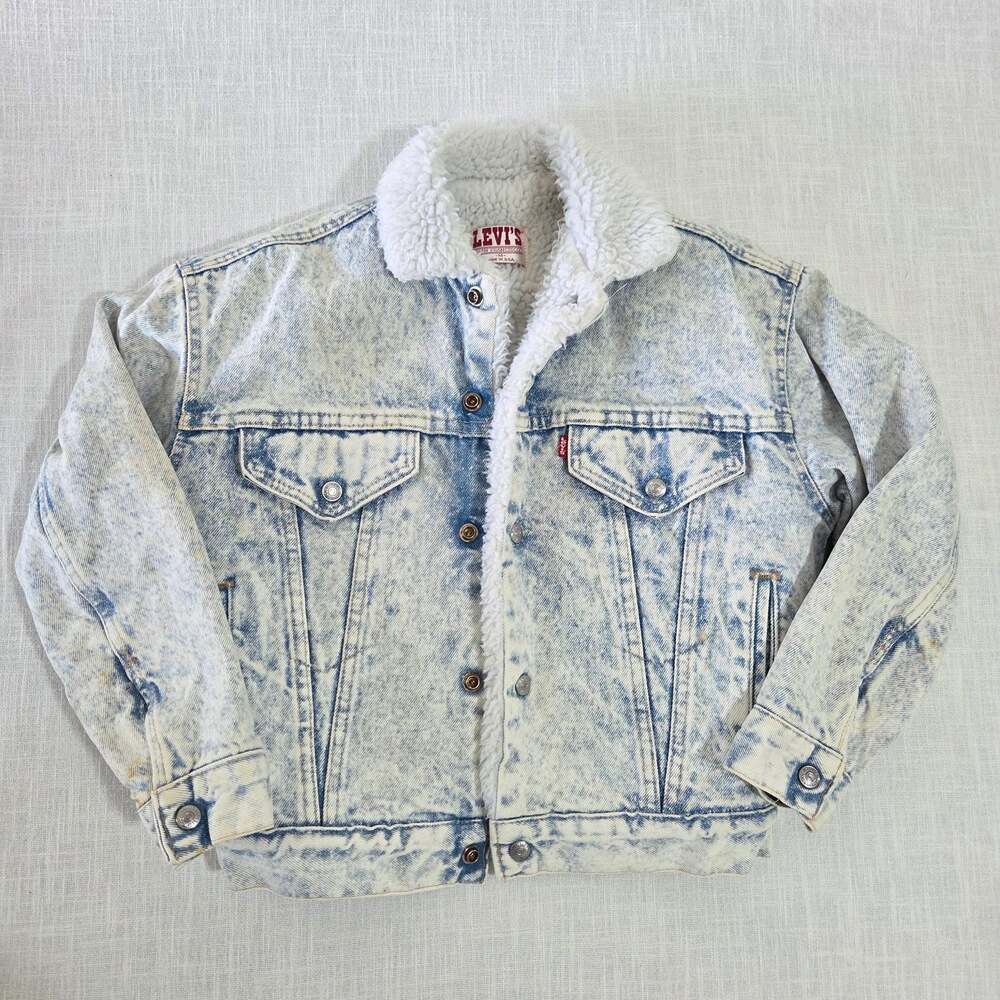 Vintage Levi's Sherpa Acid Jean Coat kids 8/10